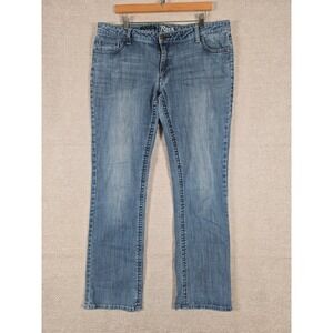 Rock 47 by Wrangler Womens Ultra Low Rise Bootcut Jeans Blue Medium Wash 38x32